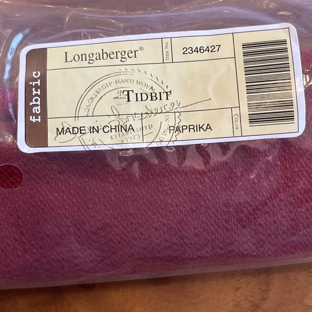 Longaberger Fabric Liner for Tidbit Basket in Paprika 2346427 NEW‎
